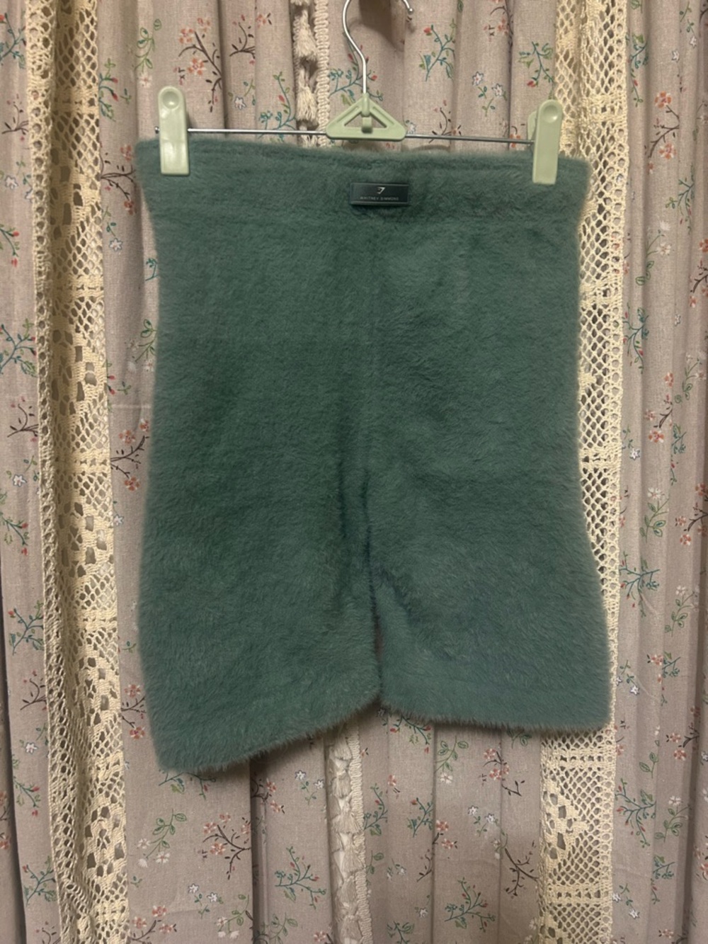 Gymshark Whitney Simmons Fuzzy Shorts Green Cozy Lounge Shorts Size Small